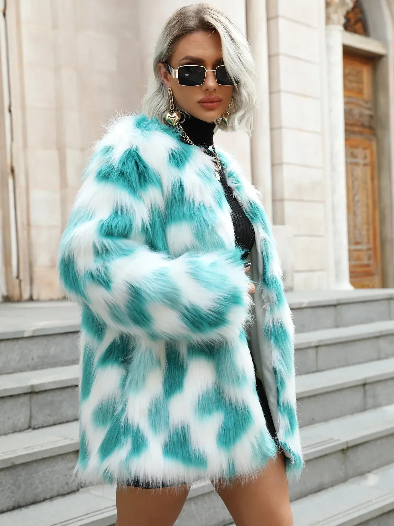 Luxury Faux Fox Fur Coat – Plush Edition