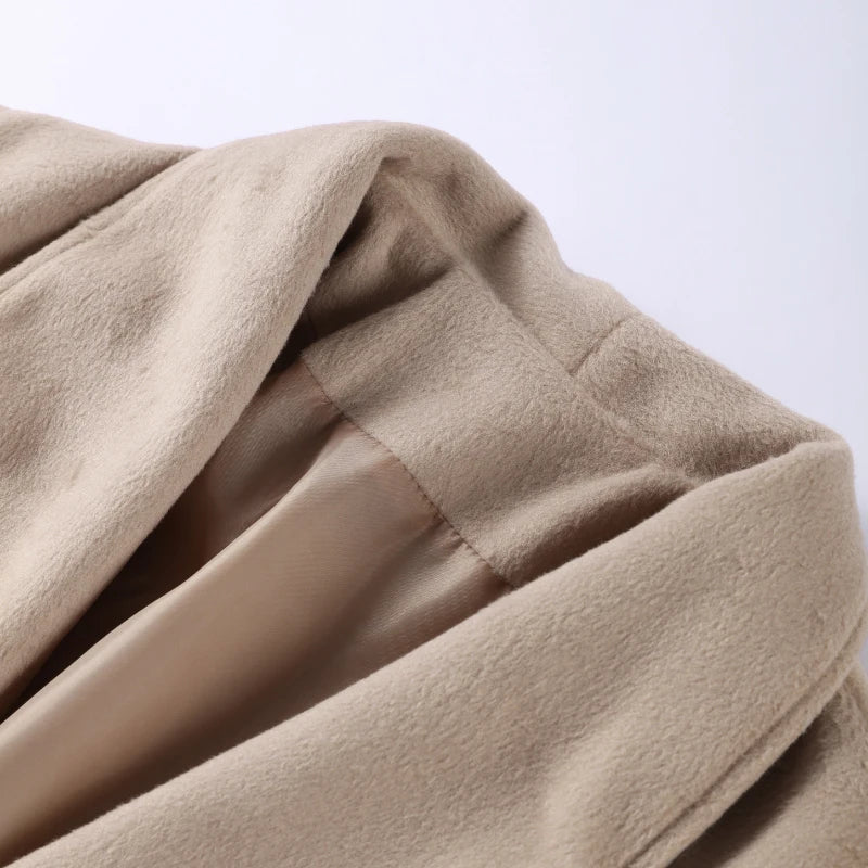 Belted Fuzzy Cuff Coat – 2025 Street Elegance