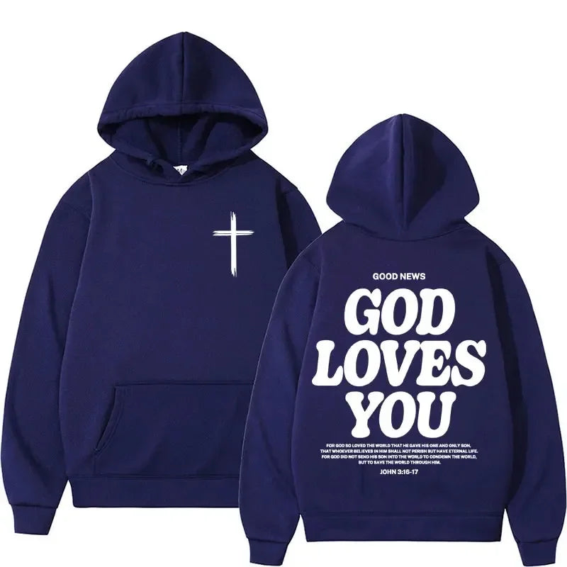 God Loves You Vintage Hoodie – Harajuku Style