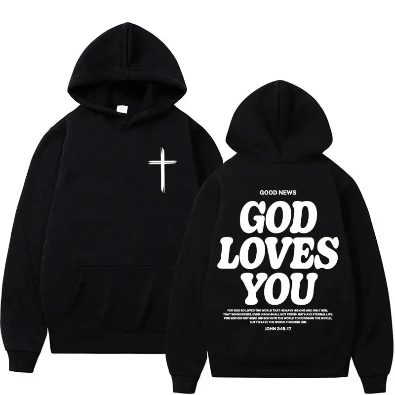 God Loves You Vintage Hoodie – Harajuku Style