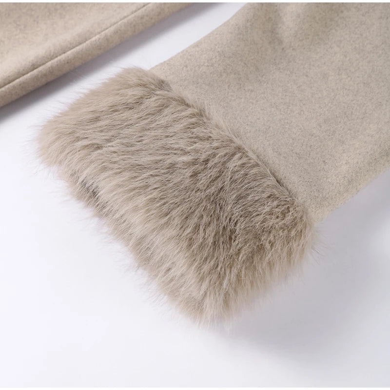 Elegant Lace-Up Wool Coat – 2025 Street Style