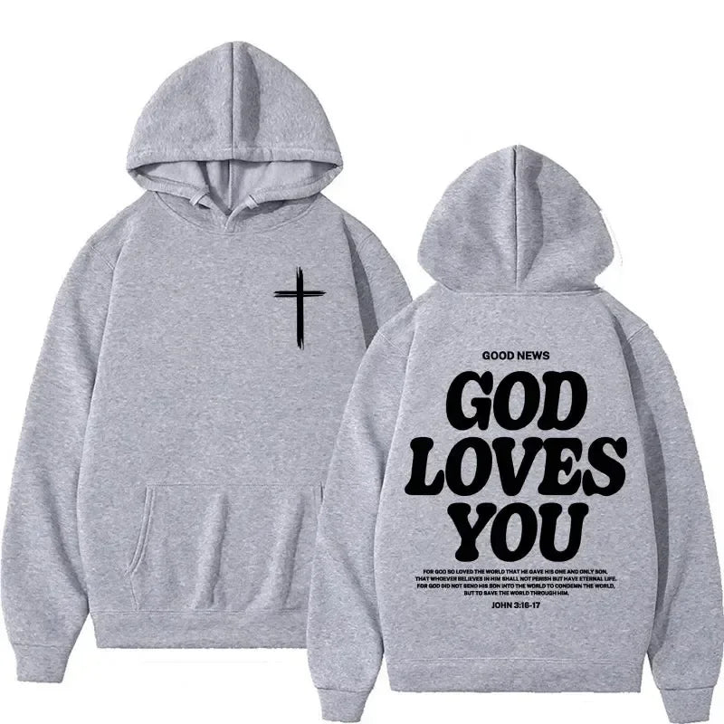 God Loves You Vintage Hoodie – Harajuku Style